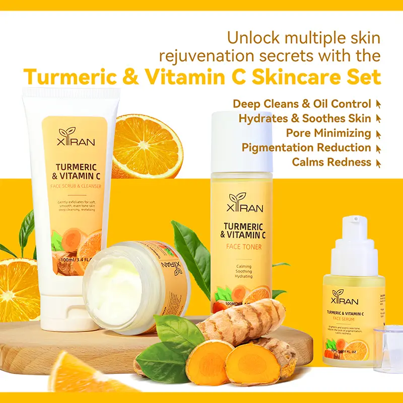 Turmeric & Vitamin C Skincare Set Effect